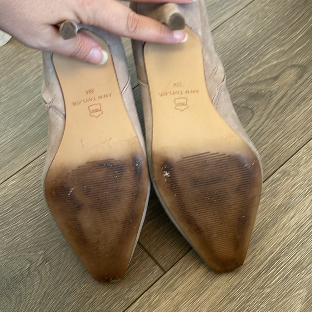 Ann Taylor Tan Suede Ankle Boots - Picture 8 of 8